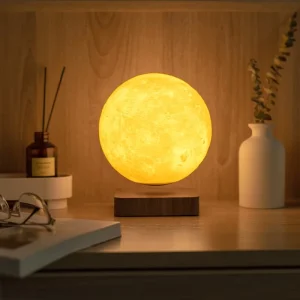 Nordic Decoration Table Lamp Office Desk Bedroom Magnetic Levitating Floating 18CM Moon Table Room Lamp
