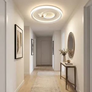 Nordic Decorative LED Lighting Creative Halo Shape Ceiling Lamp Unique Texture Surface Mount for New House Apartment Renovation