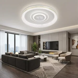 Nordic Decorative LED Lighting Creative Halo Shape Ceiling Lamp With Crushed Crystal Effect Large Size Surface Mount Overhead
