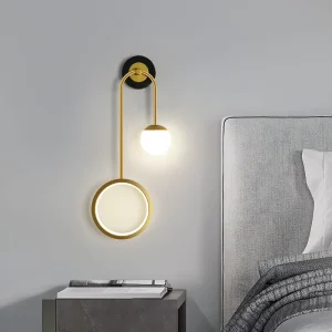Nordic Dimmable Wall Light LED Lines Decorative Glass Wall Lamp with Mirror