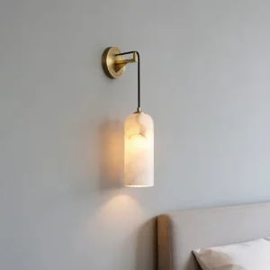 Nordic Elegant Art Deco Copper Marble Decorative E14 Bulb Dimmable Adjustable Color Temperature Wall Lamp for Living Room