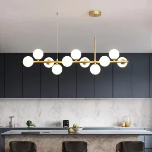 Nordic Glass Ball Chandelier Brass Hanging Pendant Light Bubble Decorative Lighting Modern Chandelier