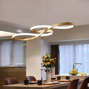 Nordic Golden LED Light Creative Musical Note Shape Lighting Dinning Room Bedroom LED Chandelier