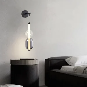 Nordic Indoor Hanging Wall Lamp Small LED Minimalist Contemporary Long Iron Glass Warm White Decoration for Room Restaurant