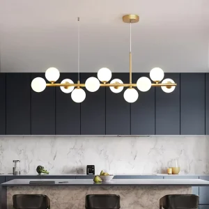 Nordic Led Chandelier Glass Ball Hanging Pendant Lamp Iron Contemporary Lighting for the Kitchen Living Room Hall Dining Modern