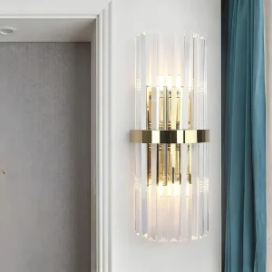 Nordic Light Luxury Crystal LED Wall Lamp for Living Room Bedroom Staircase Corridor Bedside Dimmable Wall Lamp