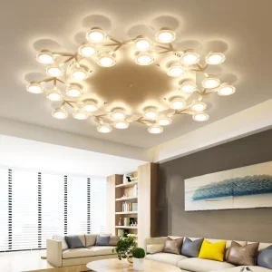 Nordic Living Room Lightpostmodern Minimalist Bedroom Living Room Personalized Circular Irregular Plum Blossom Art Ceiling Light