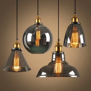 Nordic Luxury Hotel Modern Gold Hanging Clear Glass Dome Ceiling Lamp Chandelier Glass LED Pendant Light for Living Room