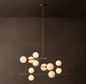 Nordic Minimalist Bubble Glass Ball Pendant Light Creative LED Chandelier for Living Room Dining Room