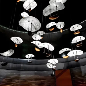 Nordic Modern Chandelier Adjustable Height Customizable Indoor Office KTV Club Villa Ceiling Decorative Brass Pendant Lamps