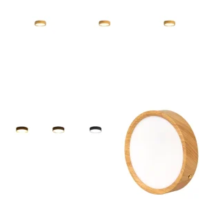 Nordic Modern Circle Design LED Ceiling Lamp Wood Color for Hallway Corridor Decorative Lighting IP44 Rating for Downlights