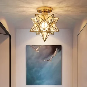 Nordic Modern Design Iron Pentagram LED Ceiling Lights 6000K Corridor Aisle Lamp Indoor Living Room Decoration Surface Mounted
