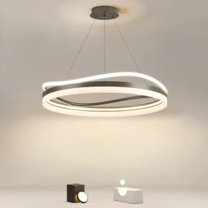 Nordic Modern Indoor Hanging Lighting Dimmable Circle Chandelier Pendant Lights for Living Room