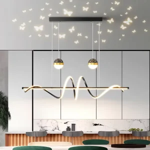 Nordic Modern Iron LED Pendant Light Mid-Size Ceiling Hanging Chandelier Warm White Acrylic Shade