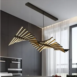 Nordic Modern LED Chandeliers Living Room Chandelier Lighting Dining Room Hanging Lights Novelty Office Fishbone Pendant Lamp