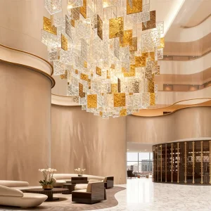 Nordic Modern Luxury Sheet shaped Glass Pendant Lights New Design Led Restaurant Chandelier for Living Room Hotel