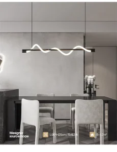 Nordic Modern Minimalist Linear Chandelier for Kitchen LED Light Home Decor Lamp With Installation Service Study Room Models