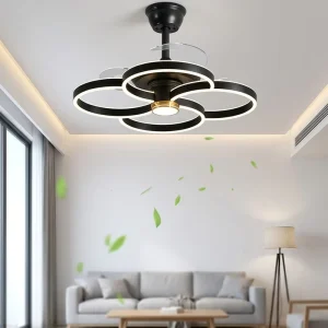 Nordic Modern Minimalist Living Dining Room LED Ceiling Fans with Lights DC Motor Remote Control Led Ceiling Fans