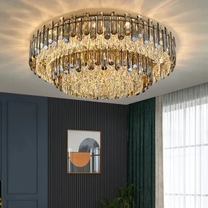 Nordic Modern Pendant Lighting Led Ceiling Crystal Ball Switch Home Decor Iron Steel Surface Mounted Chandelier