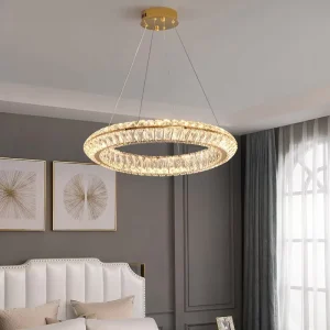Nordic Modern Style Stainless Steel Crystal Chandelier Luxury Lighting for Living Room Bedroom Hotel Indoor Glass Pendant Light