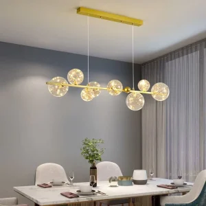 Nordic Modern Wedding Decoration Hanging Light Glass Ball Chandelier Glass Amber Balls Pendant Light
