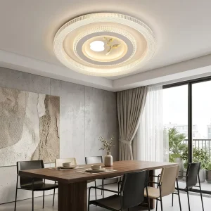 Nordic Offset Circle LED Ceiling Lamp Innovative Leaf Motif Panel Light for Modern Apartment Study Room Dining Area Decor