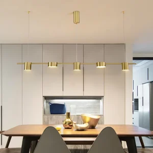 Nordic Postmodern Gold Light Luxury Linear LED Pendant Light Creative
