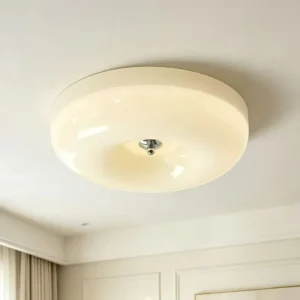 Nordic Simple Cream White LED Ceiling Light for Bedroom Living Room Hallway Glass Atmosphere Lamp
