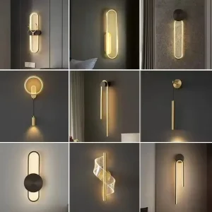 Nordic Simple Wall Lamp Decorative Background Bedroom Living Room Creative Corridor Entrance Restaurant Led Strip Light Warm