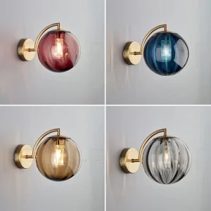 Nordic Wall Light Interior Modern Metal Iron Base Glass Ball Decorative Wall Lamp for Living Room Bedroom Hotel Wall Sconce
