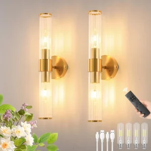 Nordic style Post modern New style Glass Wall Lamp LED Touch Remote Control Dimmable for Bedroom Stairwell Hallway Living Room