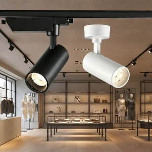 OEM Aluminum Anti Glare COB Track Spotlight Adjustable Dimmable Lamp for Commercial Boutique Exhibition Mall Lighting