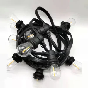 OEM Custom 20m Waterproof Festoon String Light Factory IP65 Outdoor Rubber Cable Wedding Party Garland Light