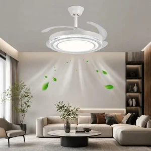 OEM Custom 42 Inch Ceiling Fan Light 96W LED Dual Color New Design Zhongshan Manufacturer Supplier
