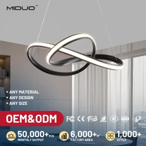 OEM Customized Aluminum Body LED Pendant Light Tuya App 3 Color Temperatures Hanging Dining Room Restaurant Smart Chandelier
