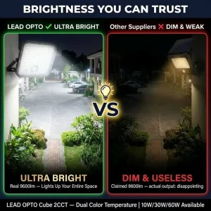 OEM High Power 10W 30W 60W Solar LED Wall Light Ultra Bright Real 9600lm 2CCT IP65 Waterproof Outdoor Solar Flood Lamp