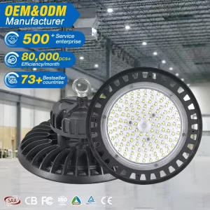 OEM Highbay Commercial Industrial Lighting Supermarket Workshop Canopy Light 100W 150W 200W 240W 300W UFO LED High Bay Light