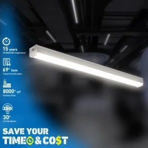OEM Linkable ETL DLC TUV SAA T5 Led Batten Light 4Ft 8ft 30W 40W 60W T5 Led Integrated Tubes Lights