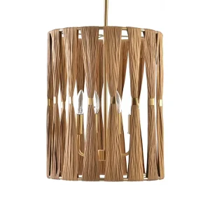OEM ODM Bathroom Atmosphere Retail Khaki Wire Chandelier Woven Iron LED ETL Certified Single Layer E12 1 Year Warranty
