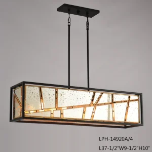 OEM ODM Black Metal Chandelier Adjustable Height 4-Light Pendant Light American Hanging Light for Kitchen Island Dining Room