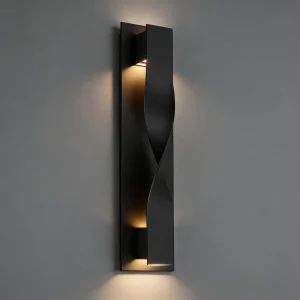 OEM ODM Custom Modern Art S shaped Hollow Wall Sconce European Matte Black Outdoor Decorative Lighting LED Wall Lamp