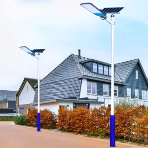 OEM ODM Customizable 300W LED Solar Motion Post Light IP65 Rated Aluminum Alloy Outdoor Street Light 120 Beam Angle 5 Year
