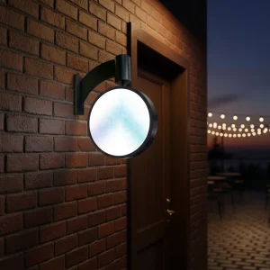 OEM ODM Customizable Outdoor Round Aluminium Frame Decorative High Brightness LED 10-39W Rotating 3D Logo Signage