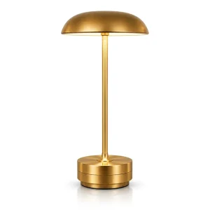 OEM ODM Gold Brass Cordless Rechargeable LED Touch Dimmable Restaurant Hotel Bar Cafe Portable Decor Table Lamp
