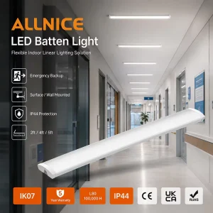OEM ODM LED Batten Lamp Low Glare Commercial Linear Integrated Ceiling Fixture for Office Corridor
