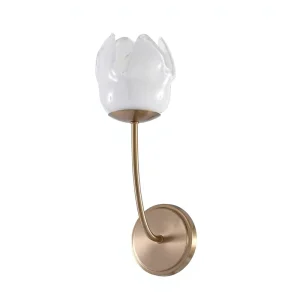 OEM ODM LED French Vintage Wall Sconce Decoration Bedroom Bedside Light Luxury Wall Light American Flower Shape Glass Wall Lamps
