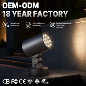 OEM ODM Modern Clean Geometry LED Outdoor AC 24W Spotlight Controlled Angles Architectural Facade Bridge Wall Washer Spot Light