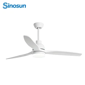 OEM ODM Modern Indoor Home Decor 52 Inch 3 Solid Wood Blades Dimmable Mute LED Ceiling Fan Light with Remote Control