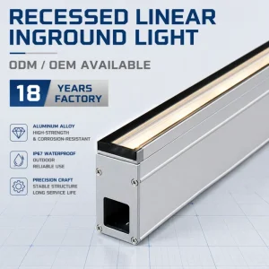 OEM ODM Recessed LED In Ground Linear Light Continuous Uniform Buried Floor Lamp for Hotel Entrance Plaza Commercial Promenade
