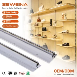 OEM ODM Surface Mounted Electrical Contact Post LED Cabinet Lighting for Supermarket Shoe Clothing Store Display